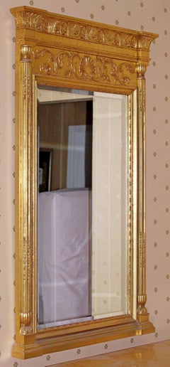 Contemporary Henredon Charles X Hollywood Regency Pair of Brass Wall Mirrors