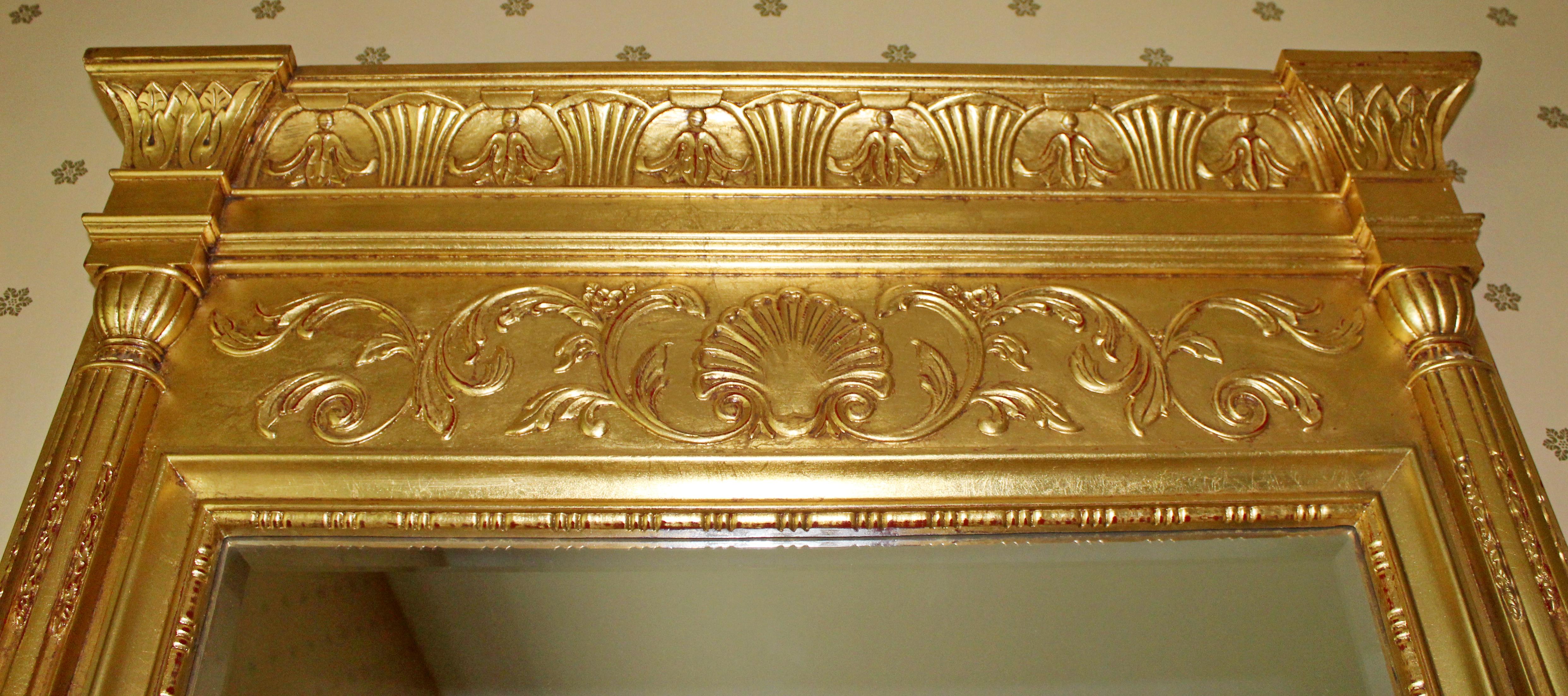 Contemporary Henredon Charles X Hollywood Regency Pair of Brass Wall Mirrors 1