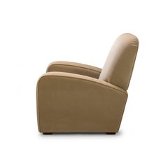 Contemporary Deco Henri Sessel in Designers Guild Samt mit Walnussfüßen