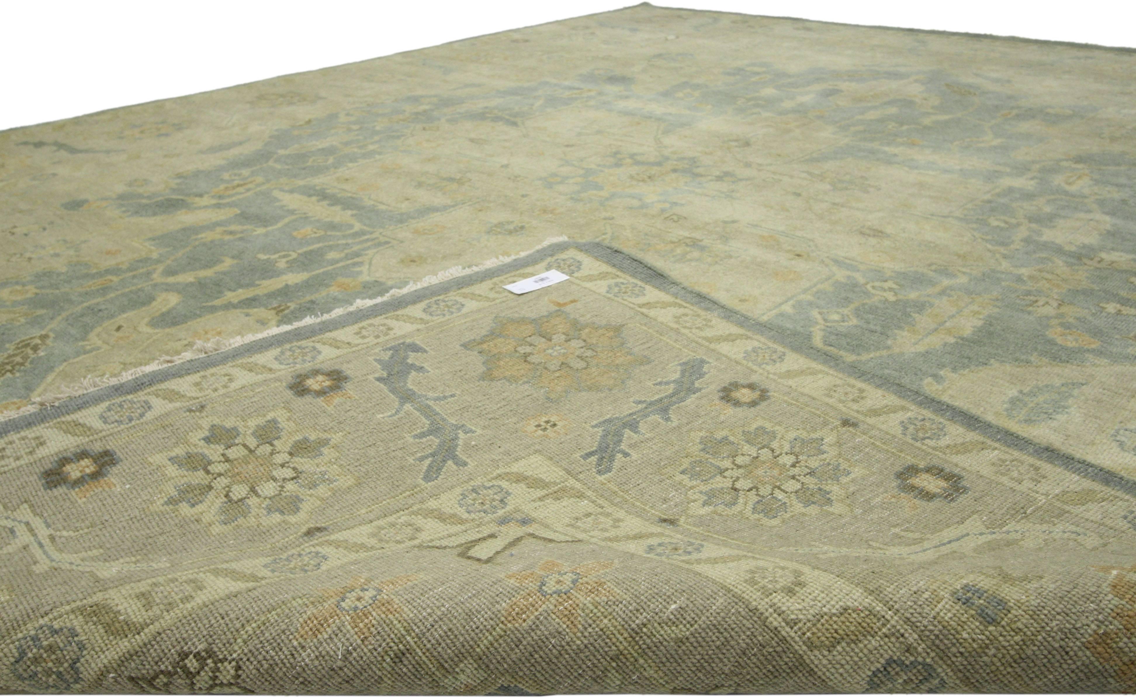 Indian Contemporary Heriz Style Rug with Neutral Colors