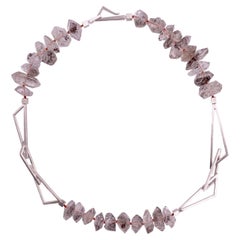 Contemporary Herkimer Crystal Sterling Silver Necklace