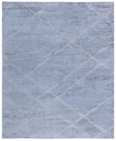 Contemporary High and Low Gray Diamond Rug by Doris Leslie Blau