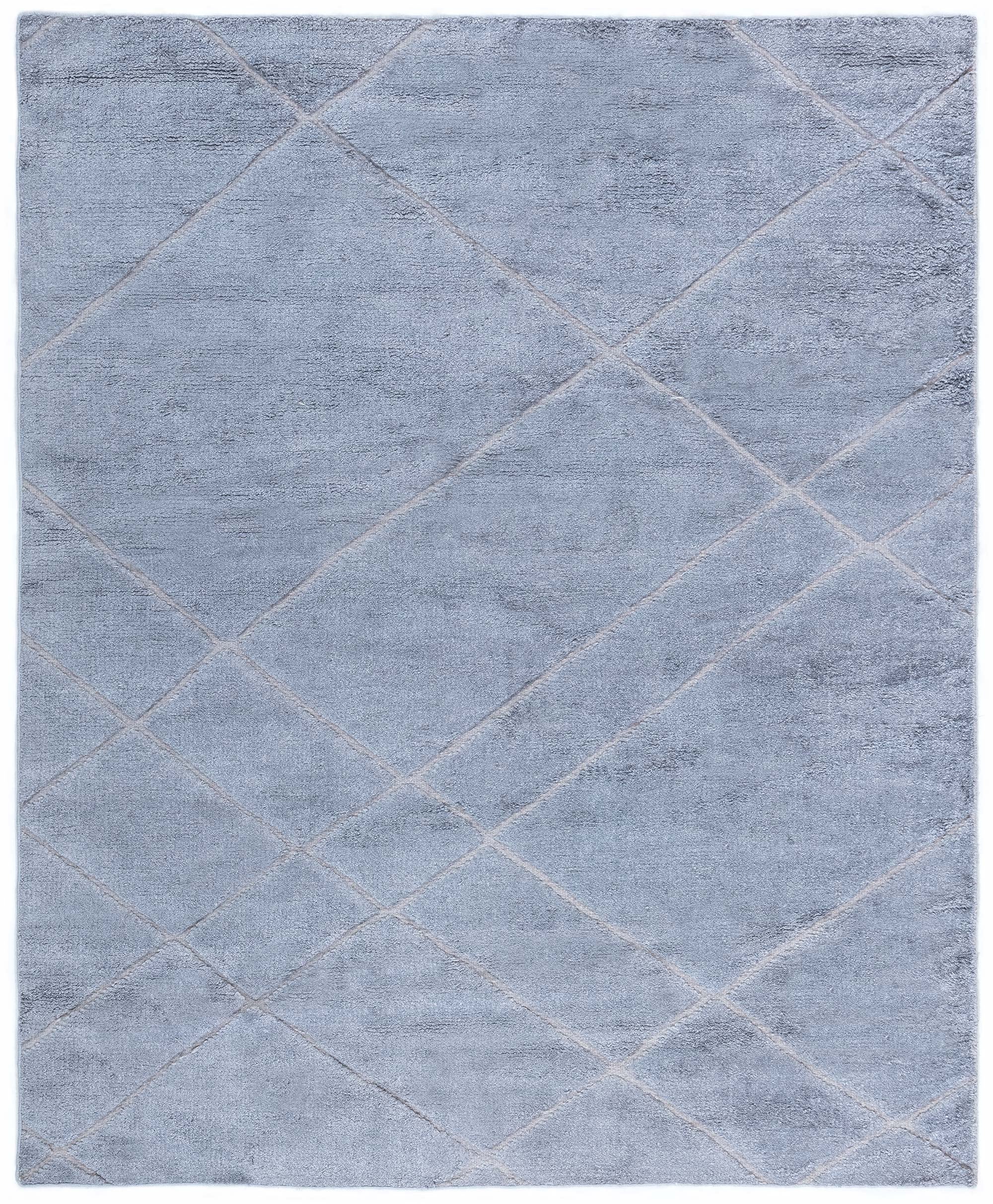 Contemporary High and Low Gray Diamond Rug by Doris Leslie Blau For Sale