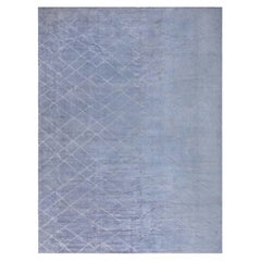 Contemporary High and Low Gray Diamond Rug by Doris Leslie Blau