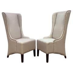 Contemporary High Back Dining Chairs - Pair