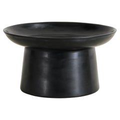 Contemporary High Compote in Black Lacquer by Robert Kuo, Limited Edition