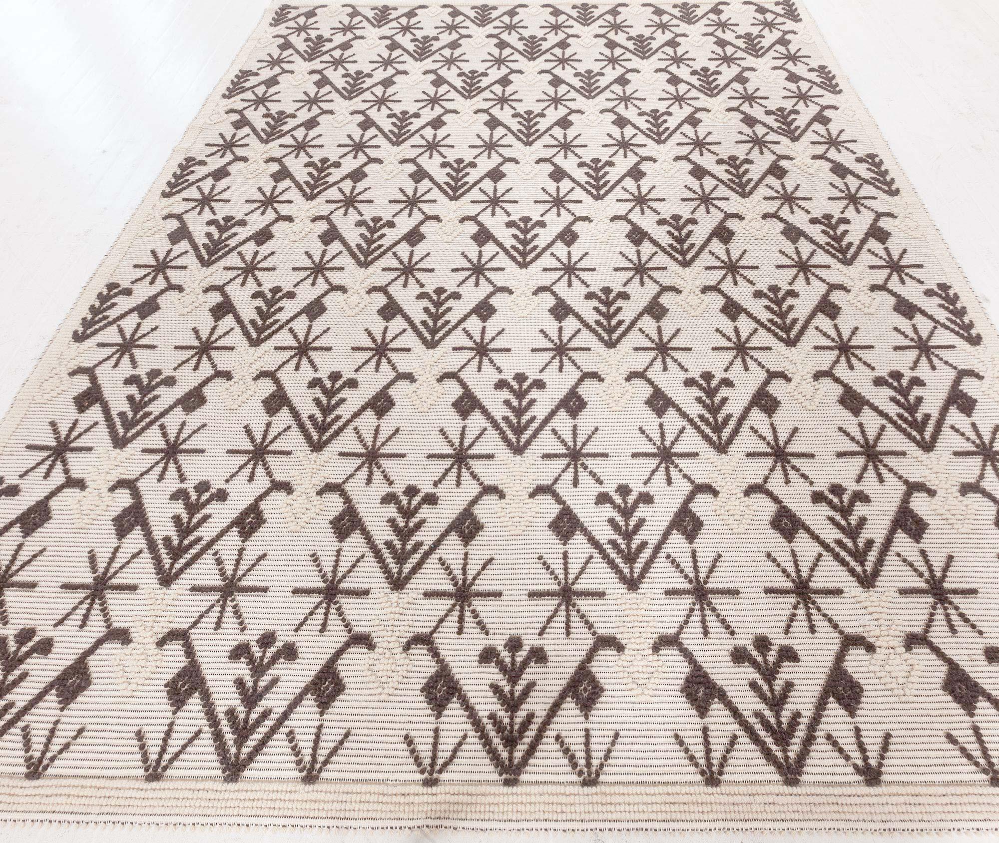 Hand-Knotted Contemporary High Low Flat Weave Sardinian Rug by Doris Leslie Blau For Sale
