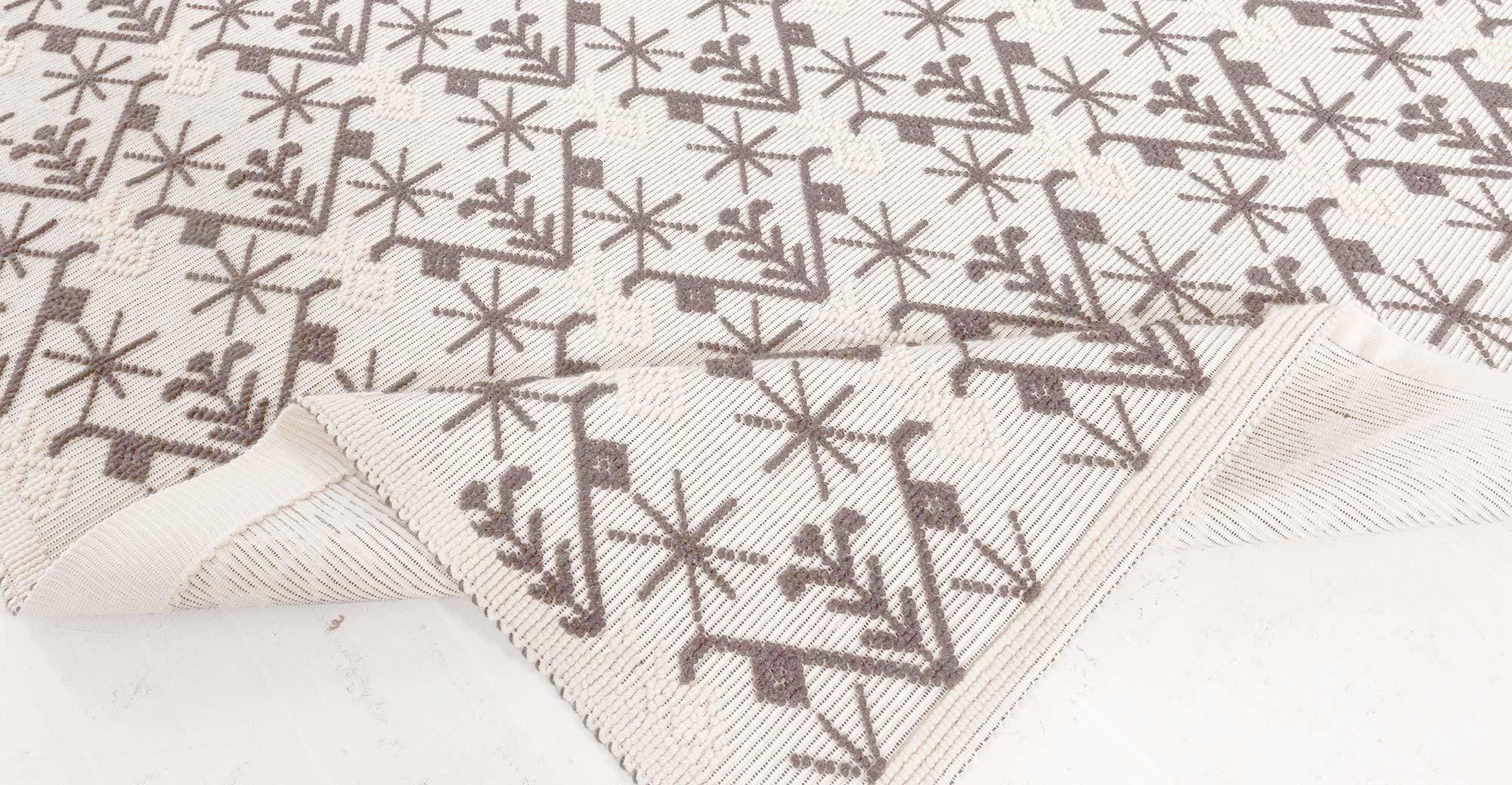 Wool Contemporary High Low Flat Weave Sardinian Rug by Doris Leslie Blau For Sale