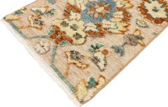 Contemporary High-Low Wagireh Oushak Rug
