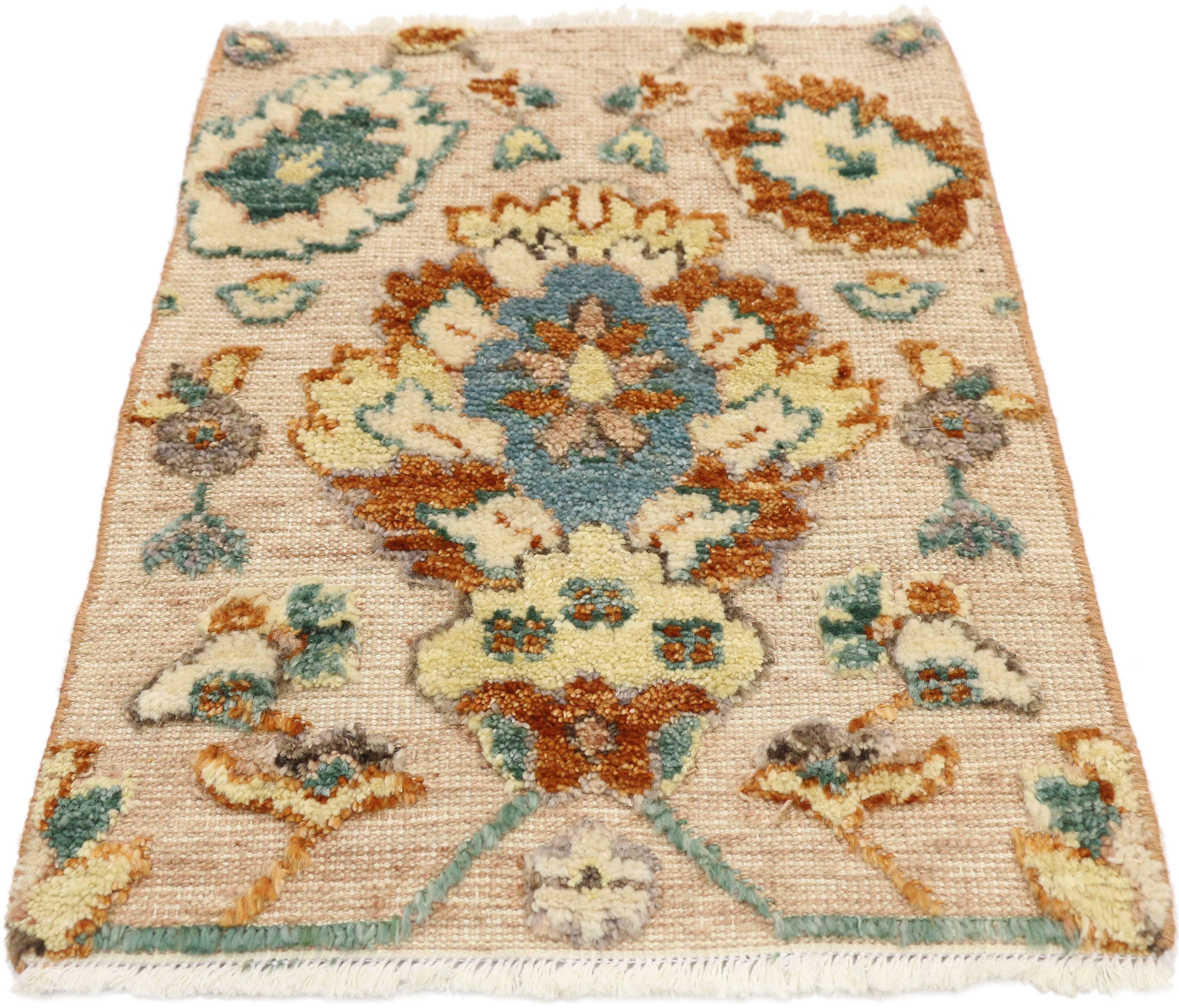 Modern Contemporary High-Low Wagireh Oushak Rug For Sale