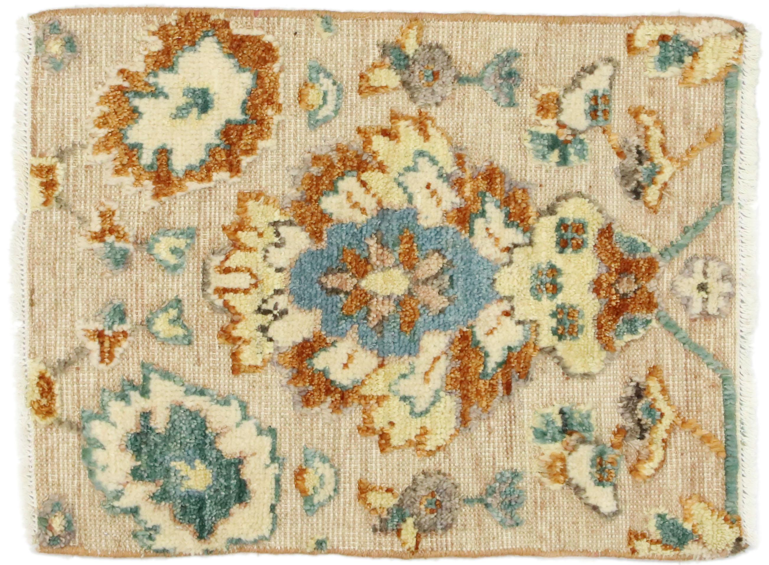 Contemporary High-Low Wagireh Oushak Rug For Sale 1
