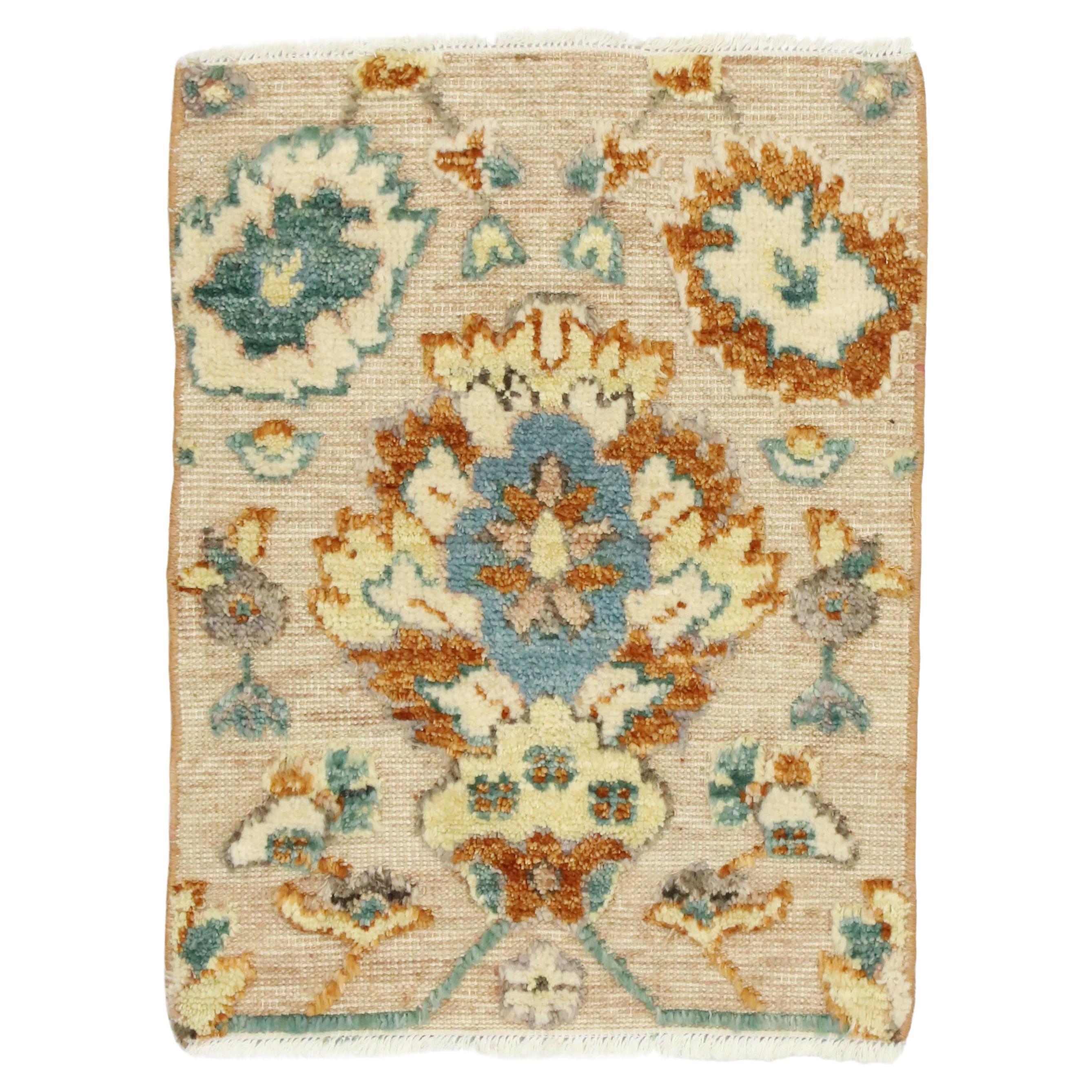 Contemporary High-Low Wagireh Oushak Rug For Sale