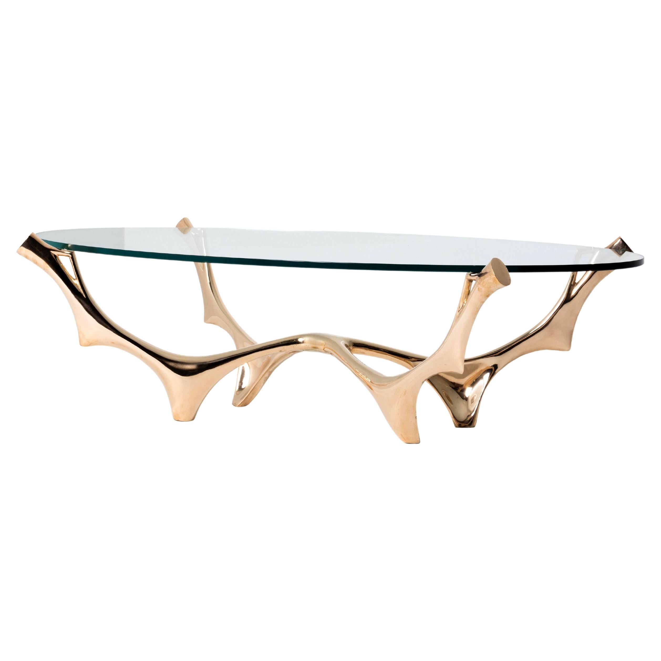 Contemporary High Polish Bronze Coffee Table by Pierre Salagnac For Sale