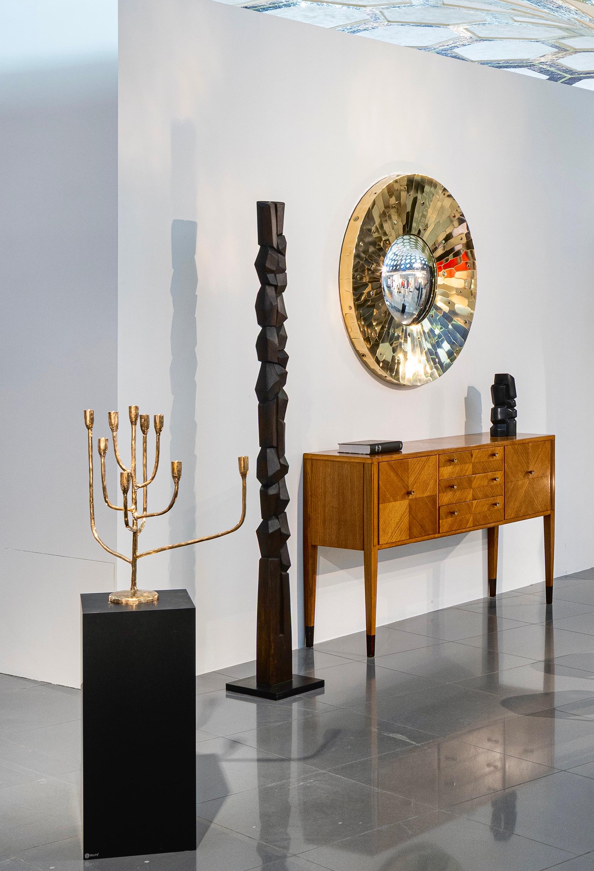 ‘Fambloyant’ Candelabra by Colo Studio
Material: Bronze, high-polished 
Dimensions: Ø 60 x H 60 cm
Year: 2025
 
With the ‘Flamboyant’ Candelabra, Colo Studio deepens his exploration of bronze as a living medium. Cast and hand-shaped, this piece
