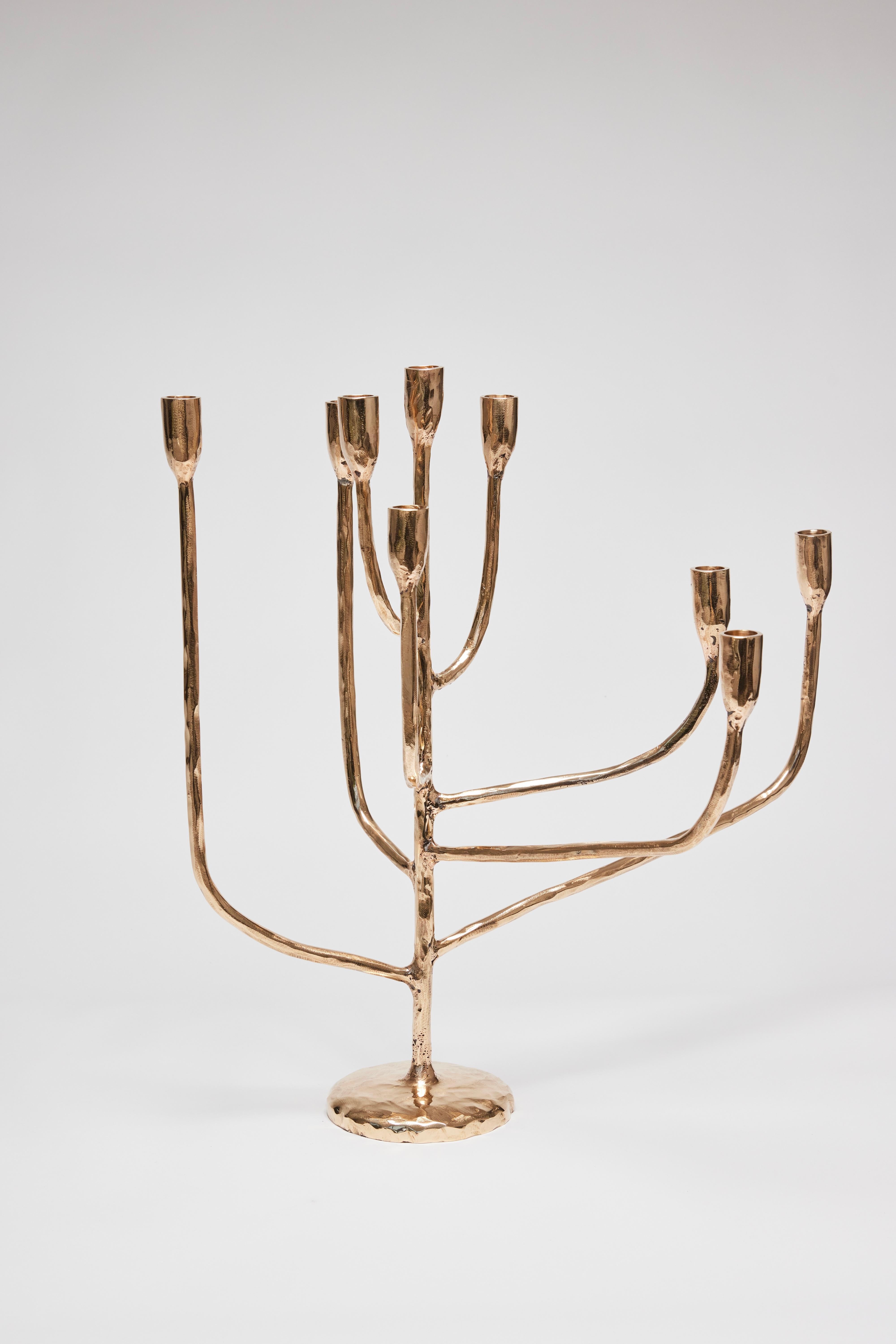 Post-Modern Contemporary High-Polished Bronze Candelholder by Colo Studio, France For Sale