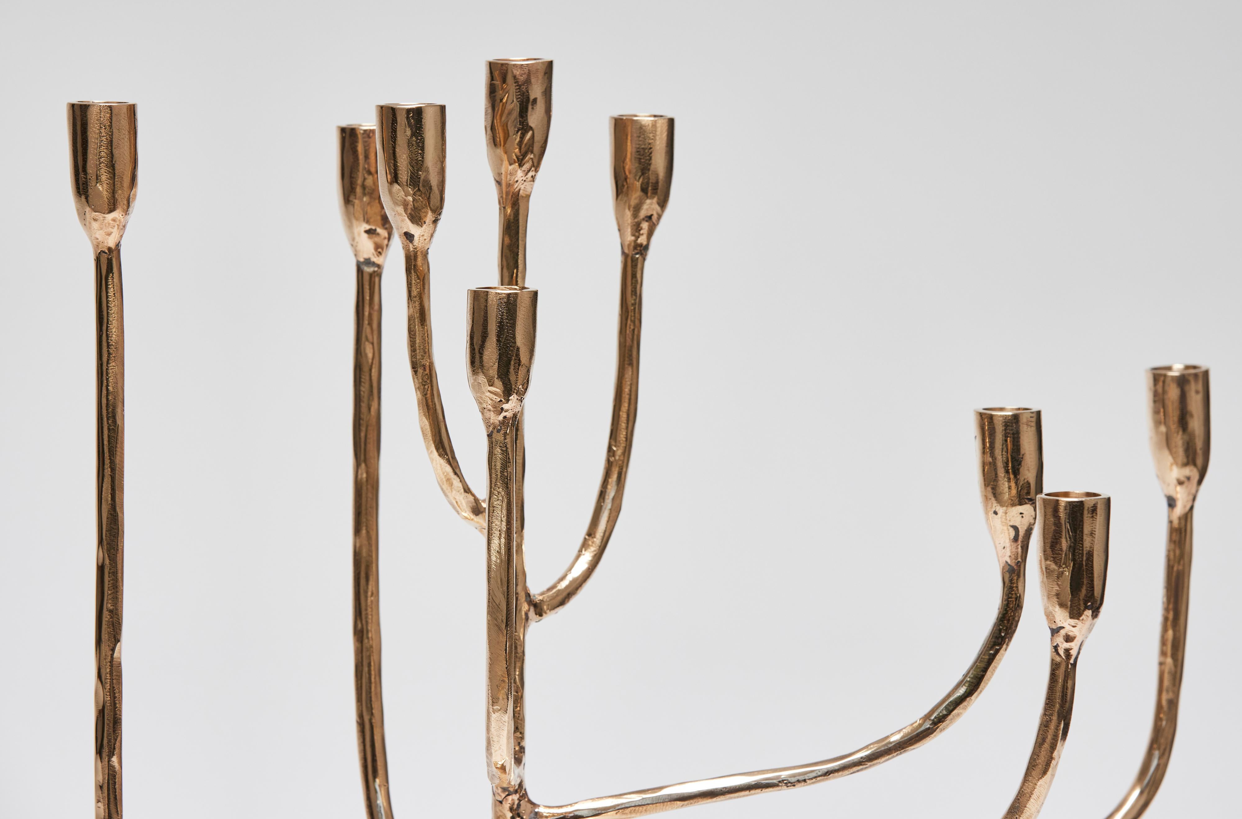 Hand-Crafted Contemporary High-Polished Bronze Candelholder by Colo Studio, France For Sale