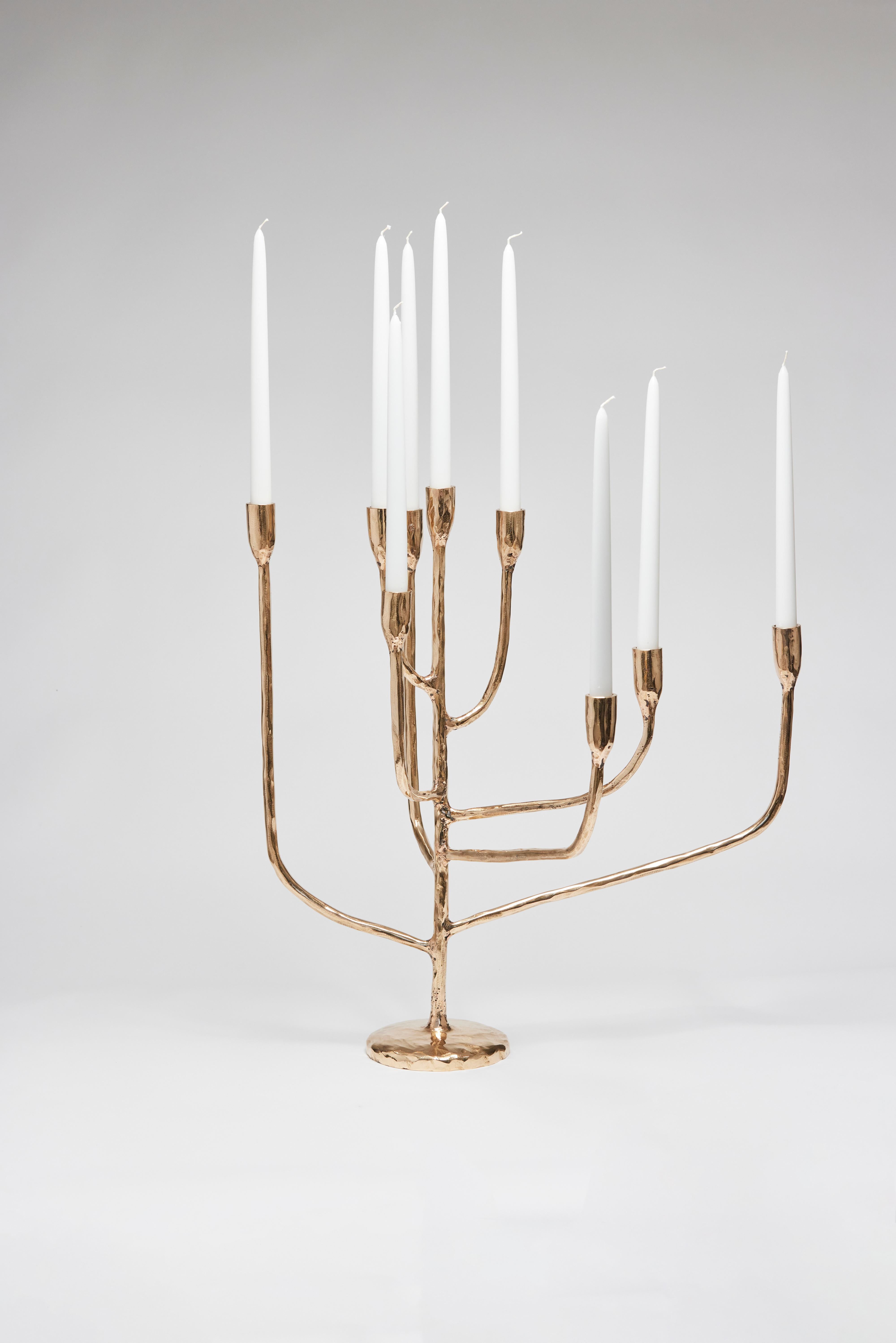Contemporary High-Polished Bronze Candelholder by Colo Studio, France For Sale 1