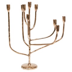 Contemporary High-Polished Bronze Candelholder by Colo Studio, France