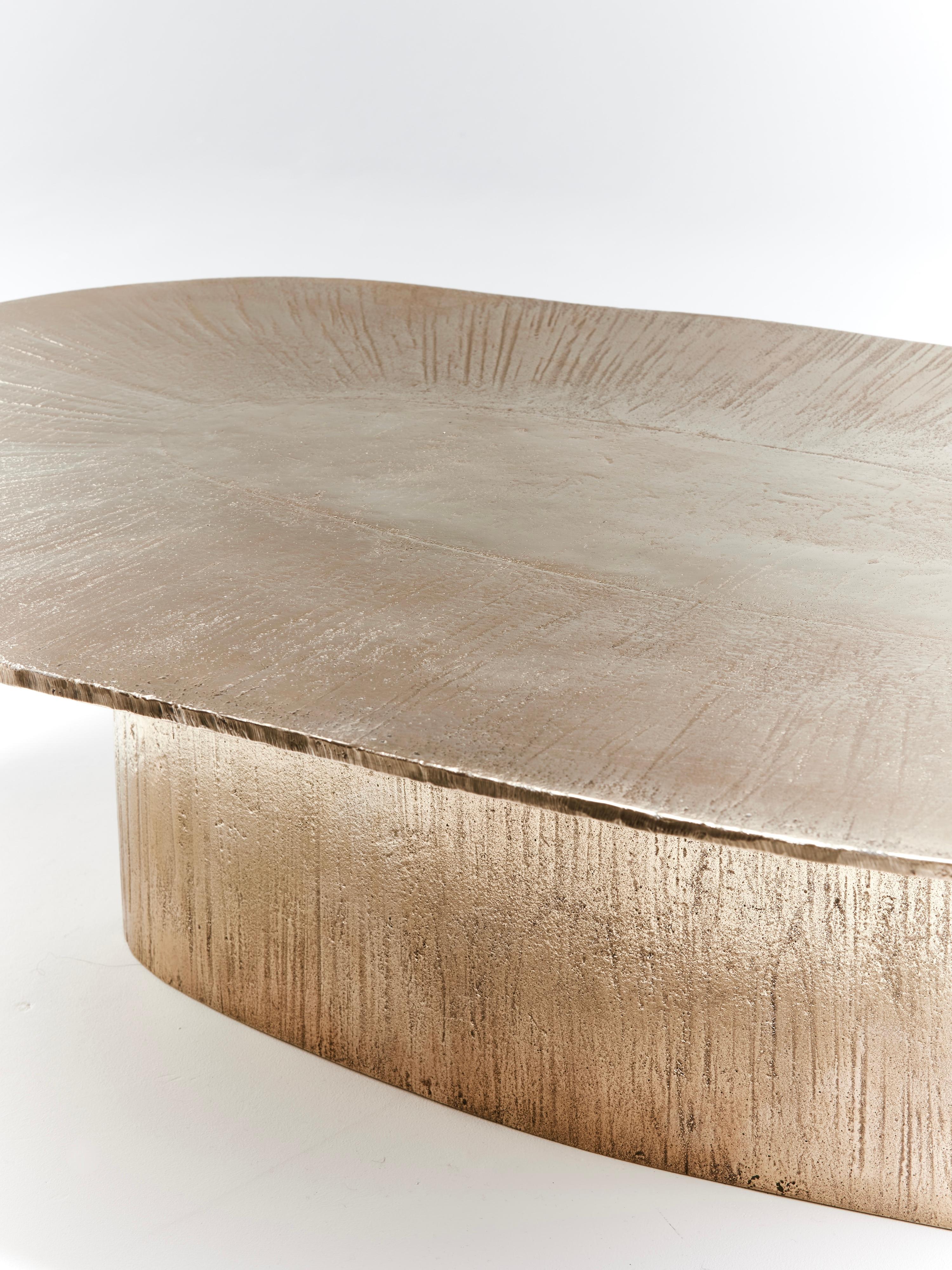 Hand-Crafted Contemporary High Polished Bronze Coffee Table by Colo For Sale