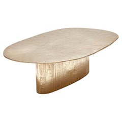 Table basse contemporaine en bronze poli par Colo