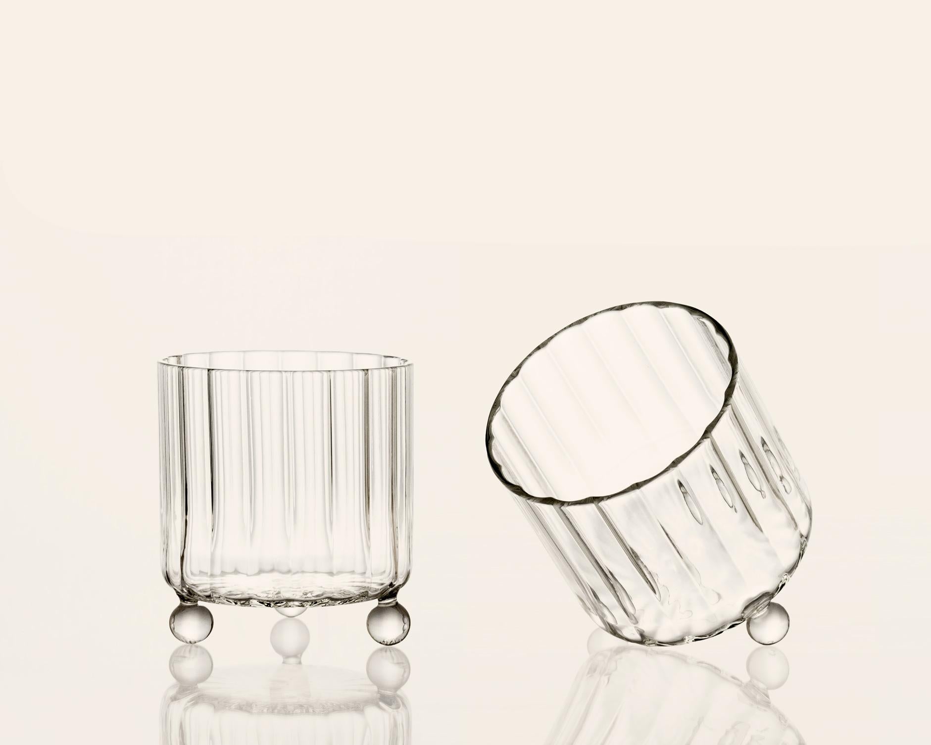 Post-Modern Contemporary High Spirits Lowball Glass by Agustina Bottoni — Handmade in Italy For Sale