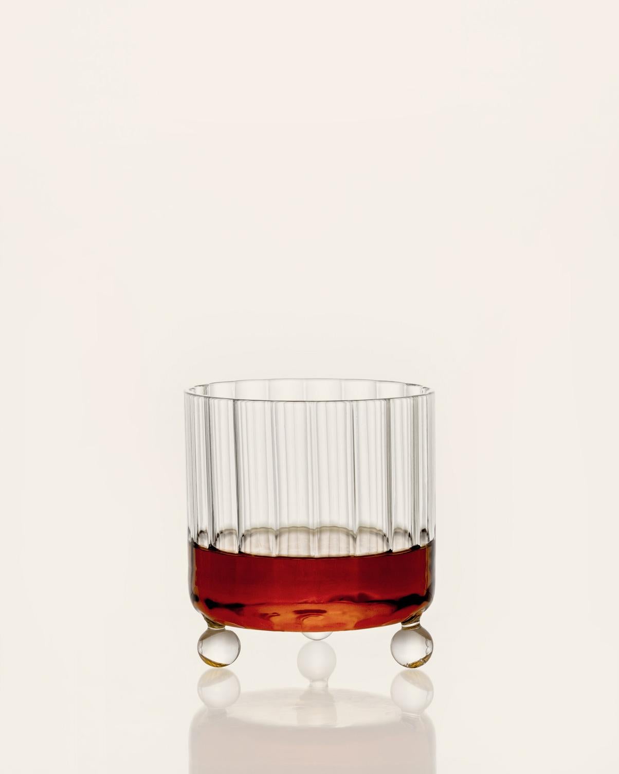 Italian Contemporary High Spirits Lowball Glass by Agustina Bottoni — Handmade in Italy For Sale