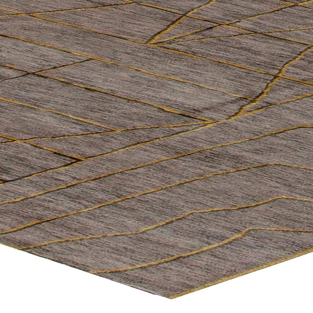 Contemporary Hive Grey and Gold Rug by Kim Alexandriuk for Doris Leslie Blau For Sale 1
