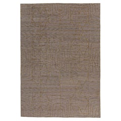 Contemporary Hive Grey and Gold Rug by Kim Alexandriuk for Doris Leslie Blau