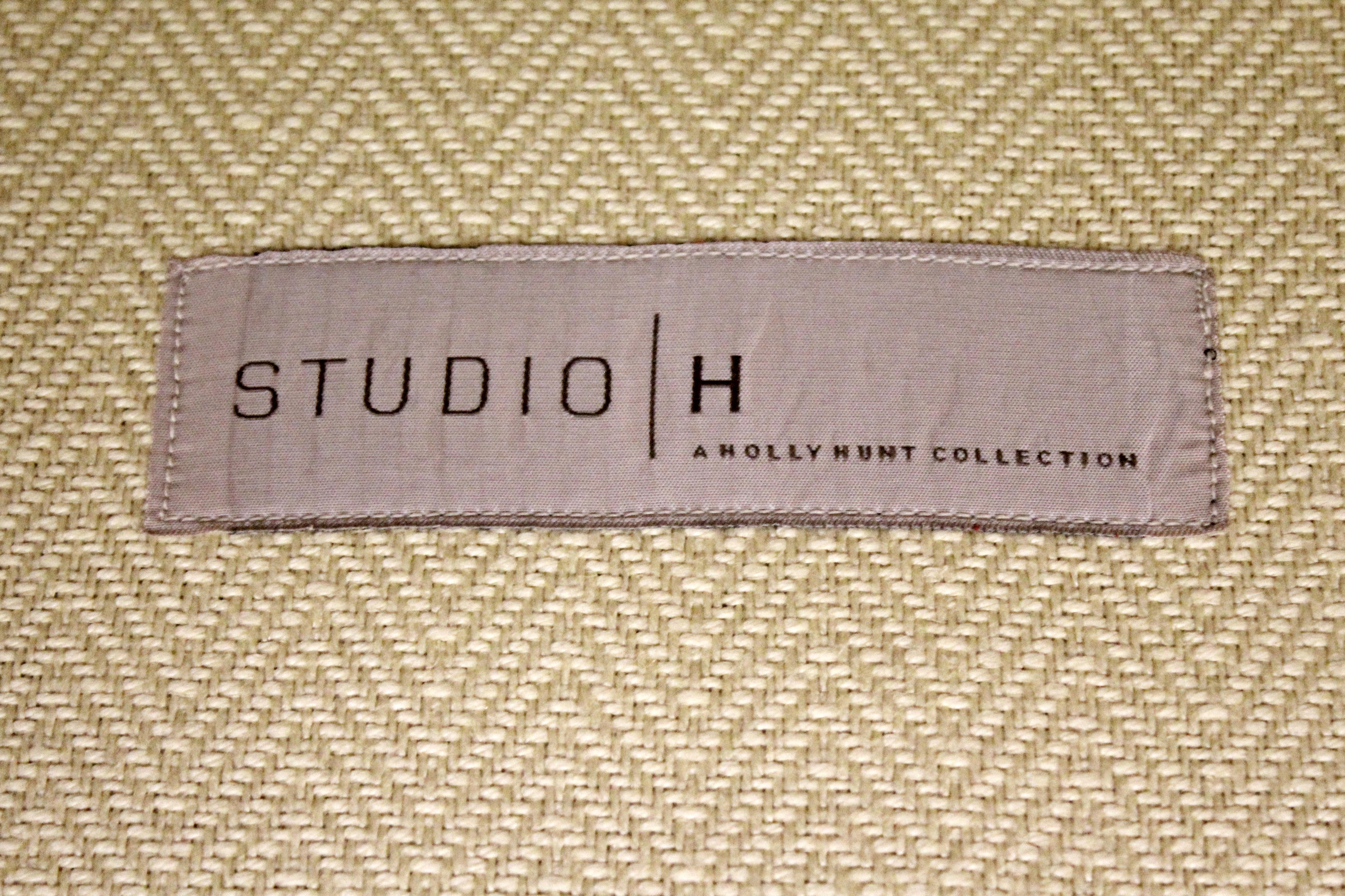 20th Century Contemporary Holly Hunt Studio H Large Cream Sofa Black Lacquer