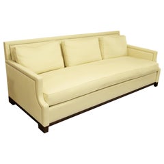 Retro Contemporary Holly Hunt Studio H Large Cream Sofa Black Lacquer