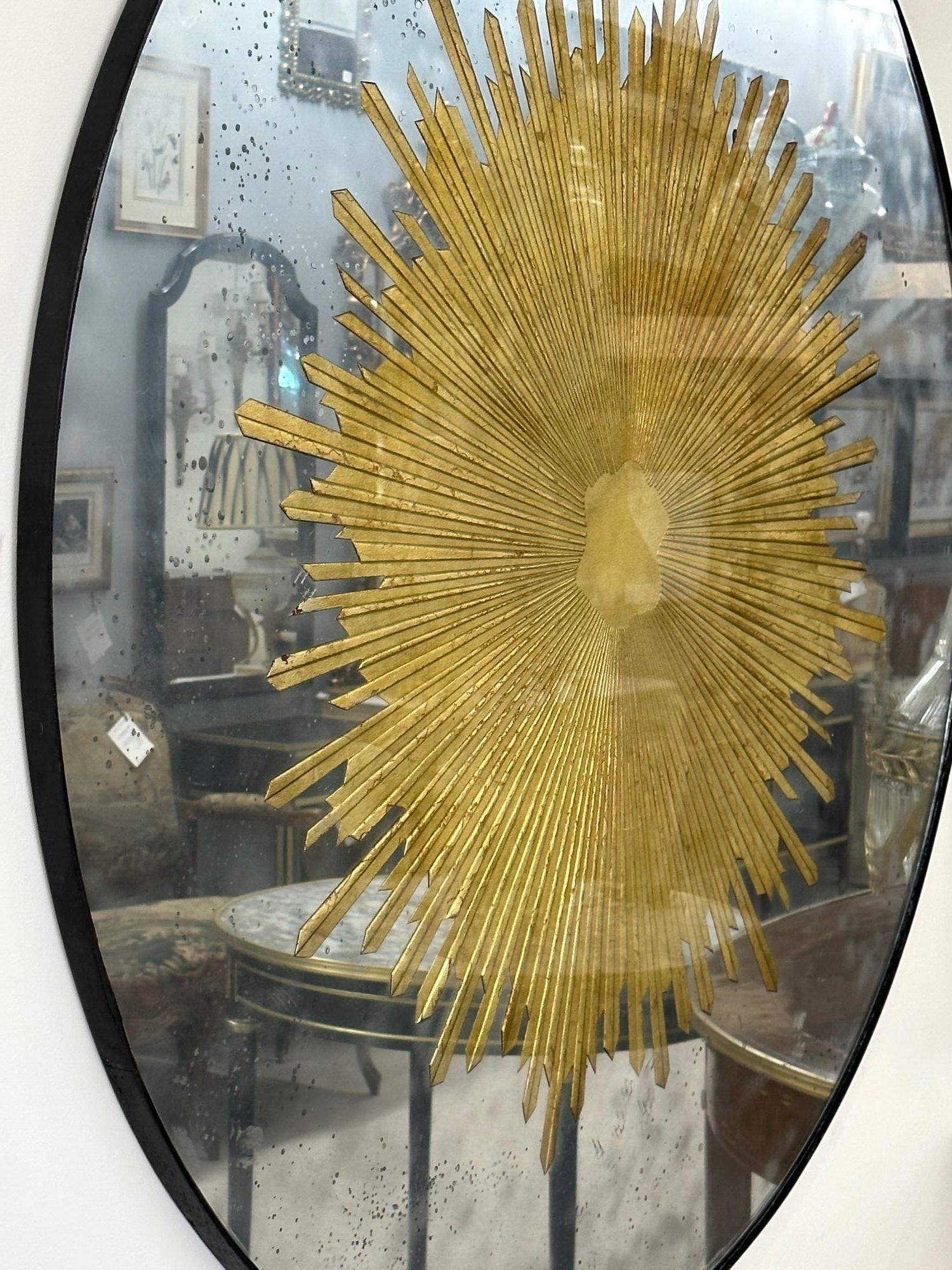 Contemporary, Hollywood Regency Style, Sunburst Mirrors, Distressed Glass, 2024 For Sale 6