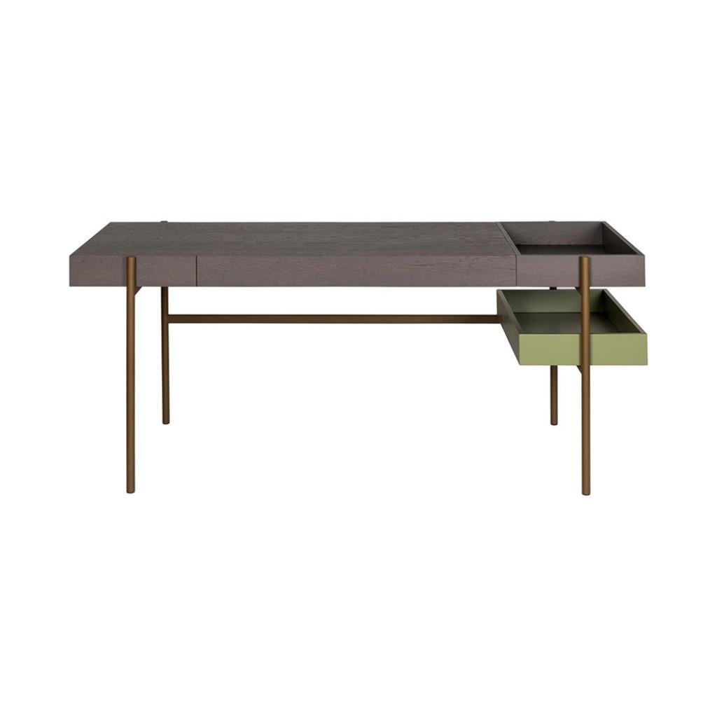 Modern Contemporary Home Desk in Metallic Base For Sale