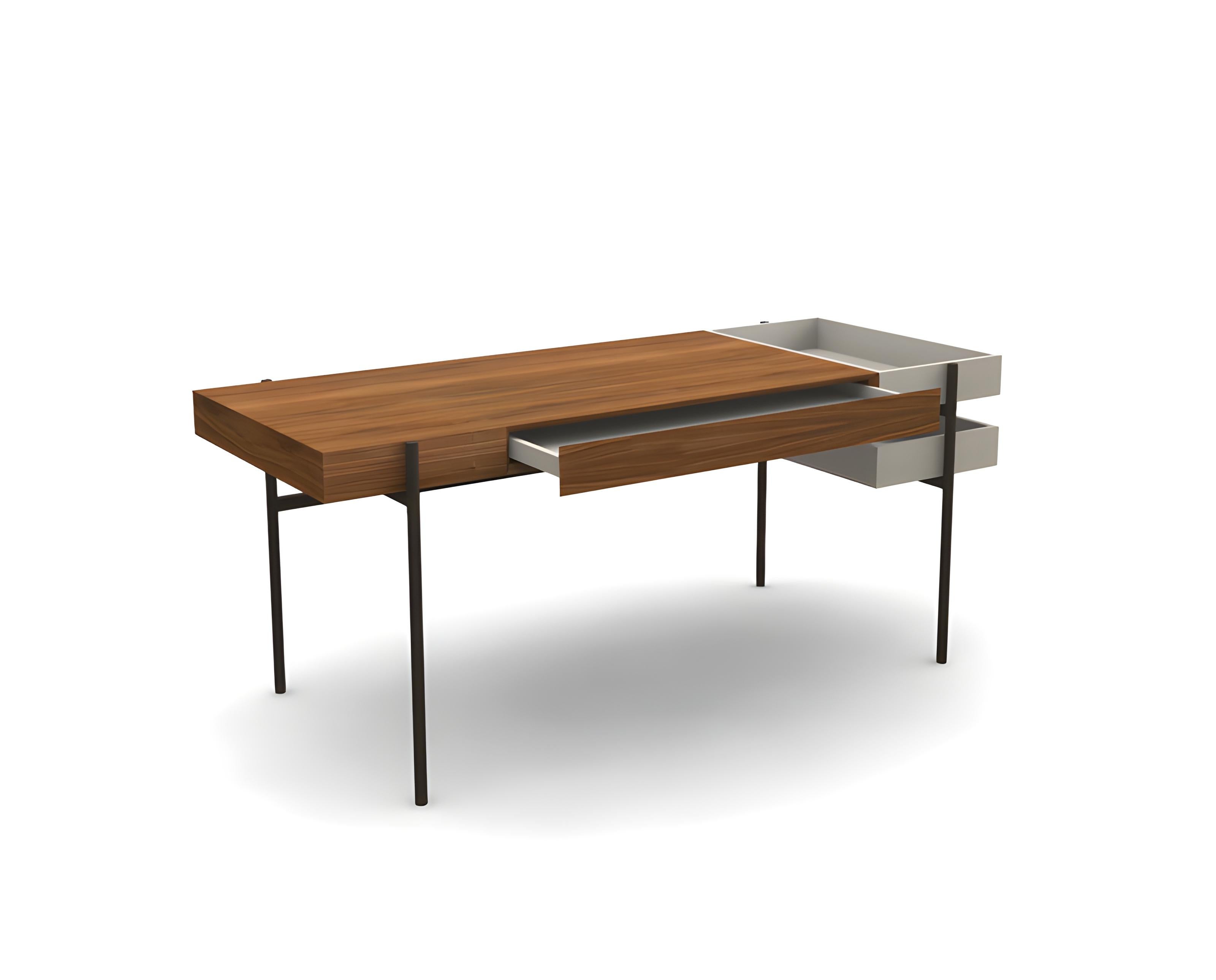 Contemporary Home Desk in Metallic Base For Sale 1