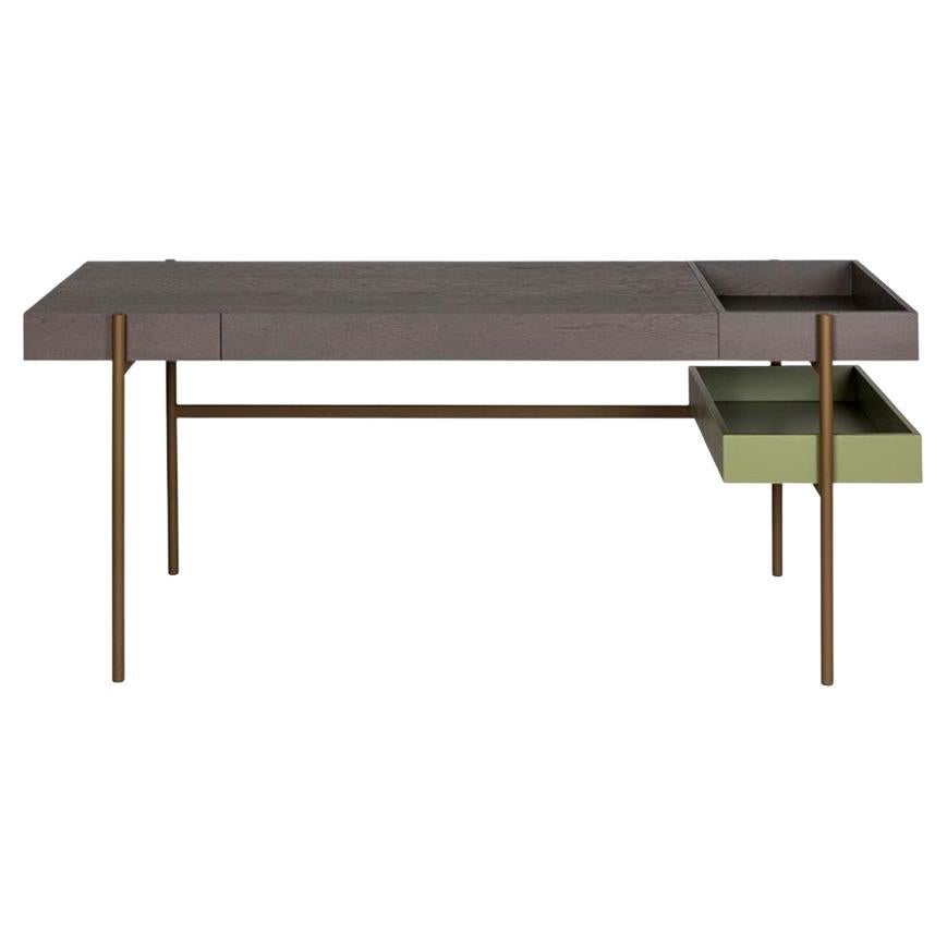 Contemporary Home Desk in Metallic Base For Sale