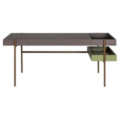 Contemporary Home Desk in Metallic Base