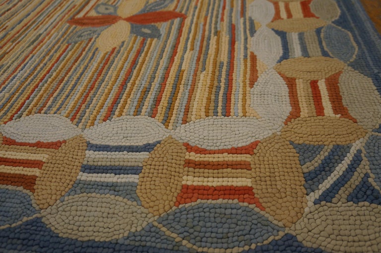 Contemporary Handmade Hooked Rug ( 9' x 12' 275 x 365 cm ) For Sale
