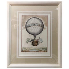 Italienische zeitgenössische handgemachte Heißluftballon farbigen Druck mit Rahmen 3 von 3