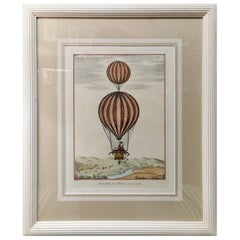 Italian Contemporary Handmade Hot-Air Balloon Colored Print with Frame 2 of 3