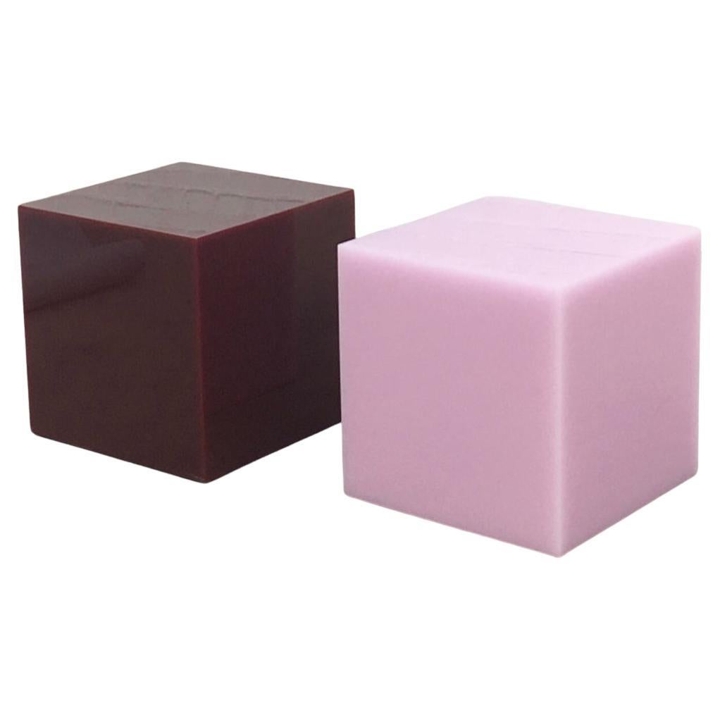 Contemporary Hot Pink Side Table or Bedside Table, Sabine Marcelis Candy Cube