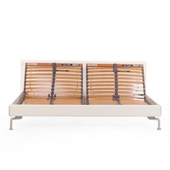 Contemporary Hülsta White Lacquer King Bed Frame.
