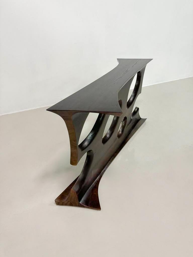 Contemporary Hungarian Ash Console Table In Good Condition For Sale In Brussels, BE