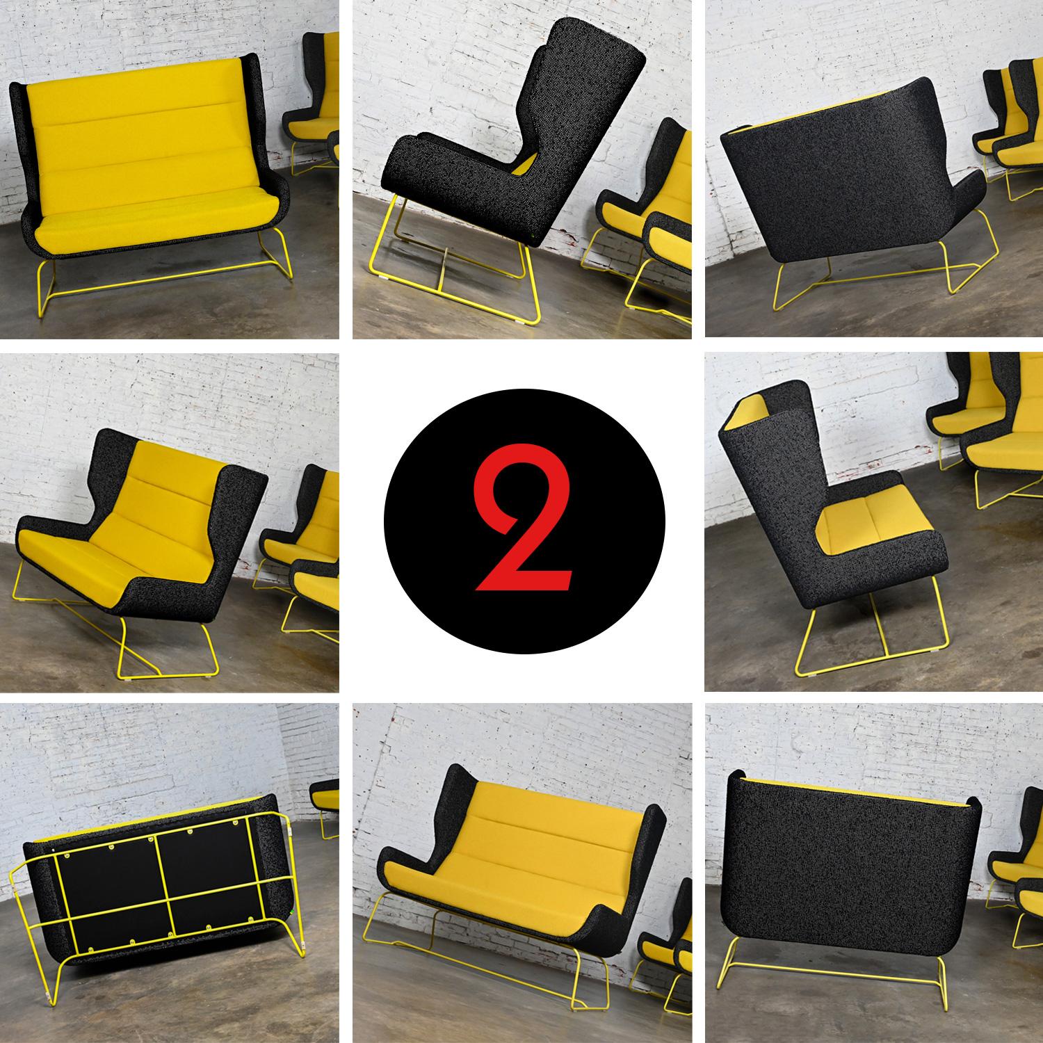 Contemporary Hush High Wingback Sofa Naughtone for Herman Miller Yellow & Black For Sale 9
