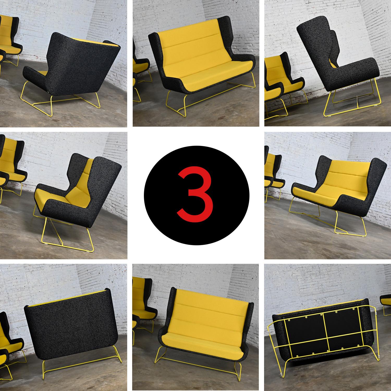 Contemporary Hush High Wingback Sofa Naughtone for Herman Miller Yellow & Black For Sale 10