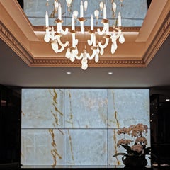 Contemporary "Hybride Haussmann" Chandelier in Handmade Limoges Porcelain