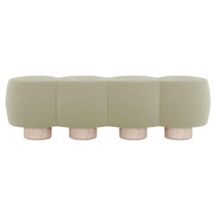 Contemporary Hygge Cloud Bench in Boucle Beige by Saccal Design House