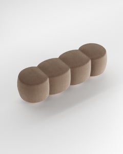Contemporary Hygge Cloud Bench in Bouclé Brown by Saccal Design House