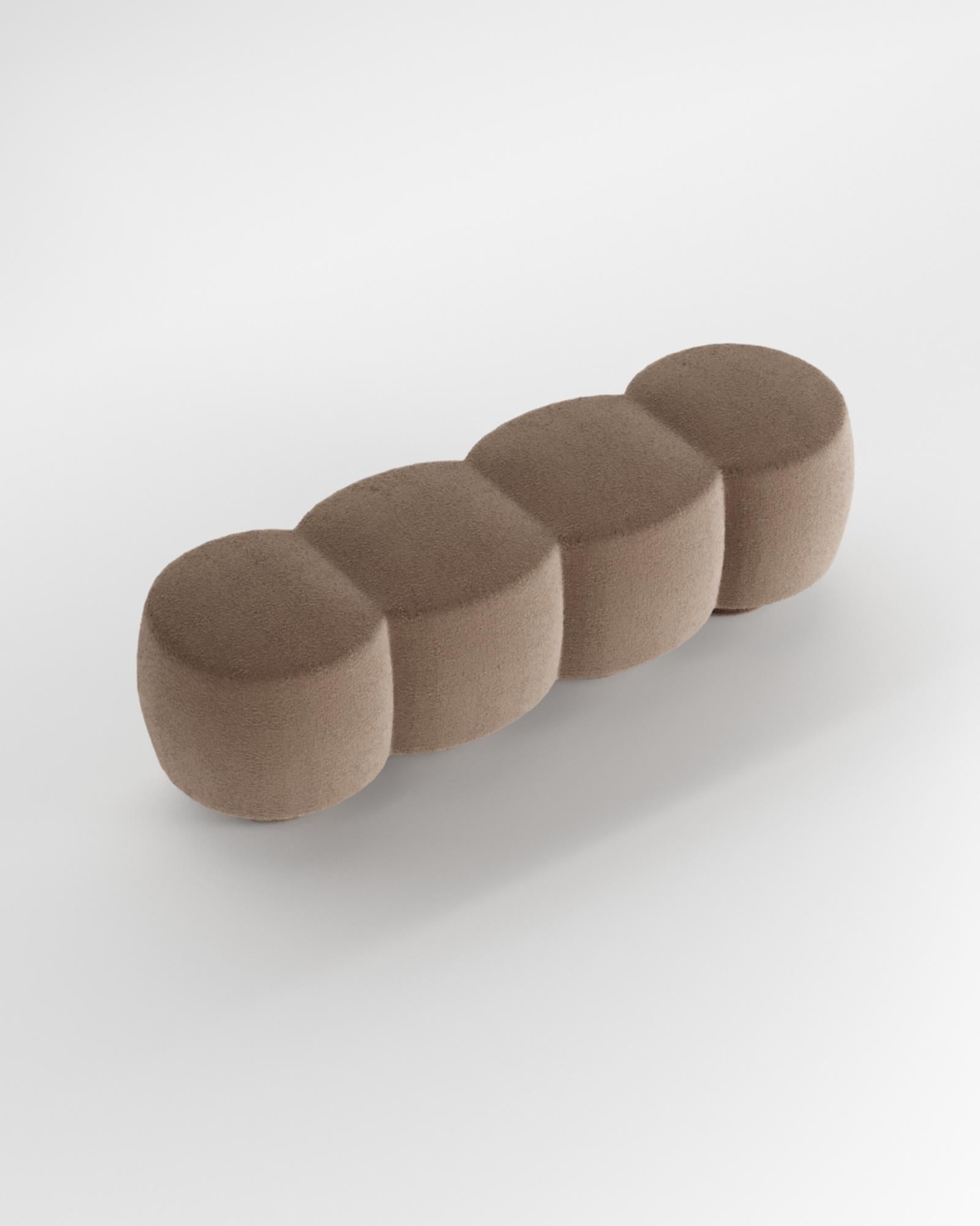 Contemporary Hygge Cloud Bench in Boucle Brown by Saccal Design House In New Condition For Sale In Castelo da Maia, PT