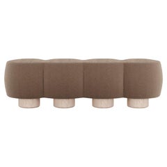 Contemporary Hygge Cloud Bench in Bouclé Brown by Saccal Design House