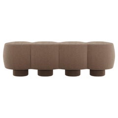 Contemporary Hygge Cloud Bench in Boucle Brown by Saccal Design House