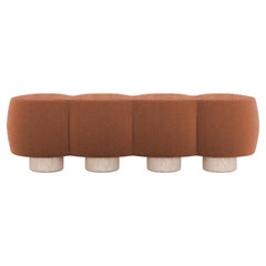 Banc contemporain Hygge Cloud en orange bouclé brûlé de Saccal Design House